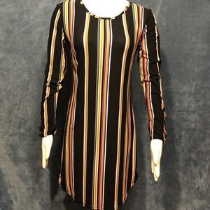 Striped knee length dress